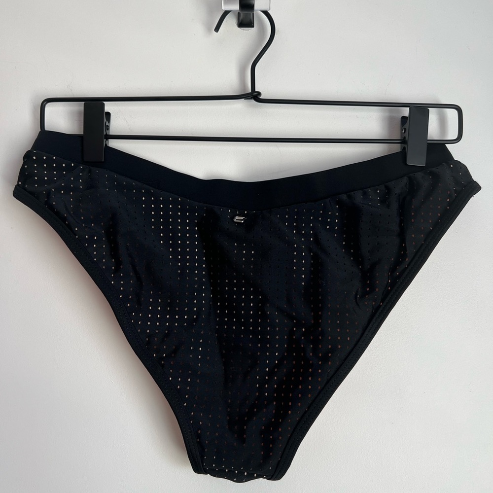 NWT Fabletics Valentina Black Preforated Bikini Set Swimsuit - Picture 8 of 11